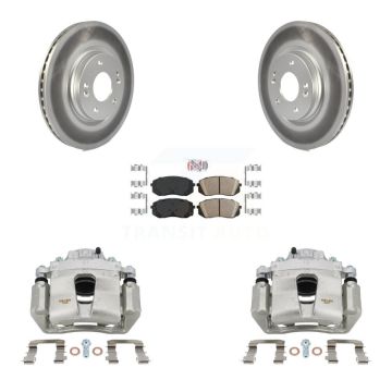 Front Brake Caliper Coat Rotor Ceramic Pad Kit For Hyundai Sonata Kia Kona Electric Niro KCG-100242N