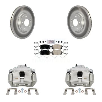 Front Brake Caliper Coat Rotor Ceramic Pad Kit For Hyundai Sonata Kia Kona Electric Niro KCG-100243N