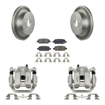 Rear Disc Brake Caliper Coated Rotors And Semi-Metallic Pads Kit For Nissan Murano Quest KCG-100243S