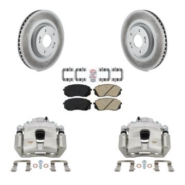 Front Brake Caliper Coat Rotor & Ceramic Pad Kit For Hyundai Sonata 1.6L with GAS engine KCG-100244N
