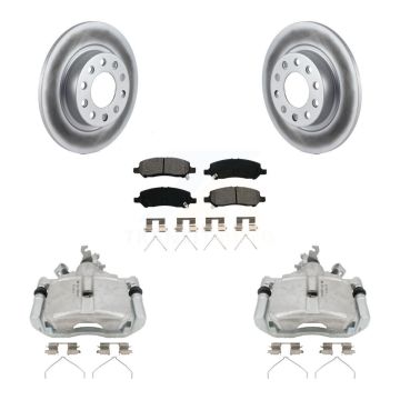 Rear Disc Brake Caliper Coated Rotors And Semi-Metallic Pad Kit For 2013-2016 Dodge Dart KCG-100244S