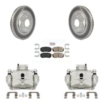 Front Disc Brake Caliper Coated Rotors And Ceramic Pads Kit For Hyundai Sonata KCG-100245N
