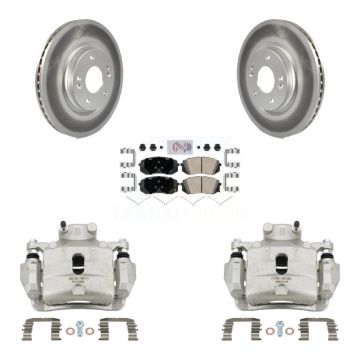 Front Disc Brake Caliper Coated Rotors And Ceramic Pads Kit For Hyundai Sonata KCG-100246N