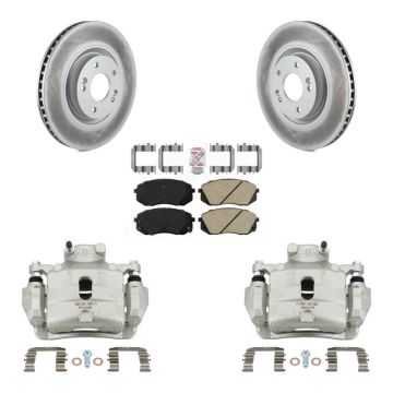Front Disc Brake Caliper Coated Rotors And Ceramic Pads Kit For Hyundai Sonata KCG-100247N