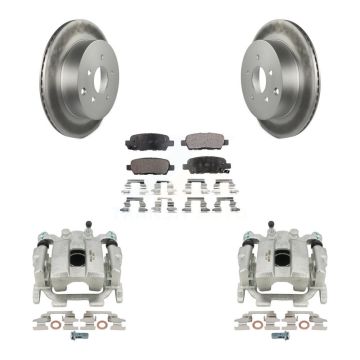 Rear Brake Caliper Coat Rotors & Semi-Metallic Pad Kit For Nissan Murano Pathfinder QX60 KCG-100247P
