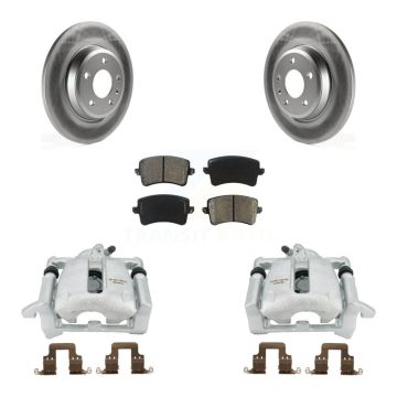 Rear Disc Brake Caliper Coated Rotor And Semi-Metallic Pad Kit For Audi Q5 A4 Quattro A5 KCG-100247S