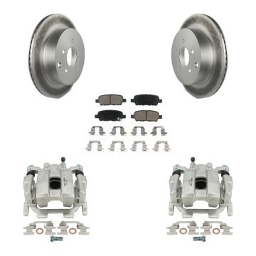 Rear Brake Caliper Coat Rotor Ceramic Pad Kit For Nissan Murano Pathfinder INFINITI QX60 KCG-100248C