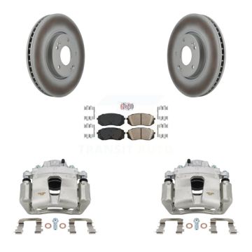 Front Disc Brake Caliper Coated Rotors And Ceramic Pads Kit For Hyundai Sonata KCG-100248N