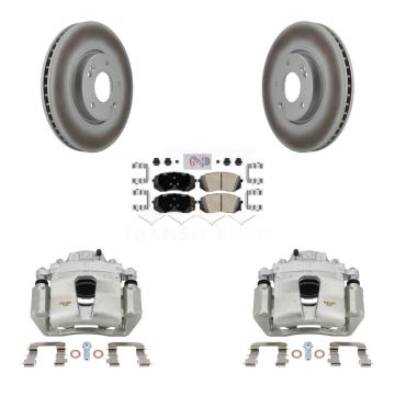 Front Disc Brake Caliper Coated Rotors And Ceramic Pads Kit For Hyundai Sonata KCG-100249N