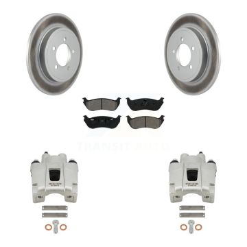 Rear Disc Brake Caliper Coated Rotor And Semi-Metallic Pad Kit For Ford Explorer Mercury KCG-100250S