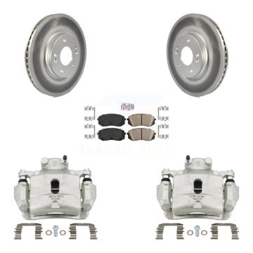 Front Disc Brake Caliper Coated Rotors And Ceramic Pad Kit For Hyundai Sonata Kia Optima KCG-100251N