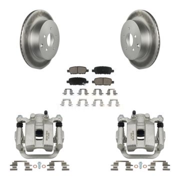 Rear Disc Brake Caliper Coated Rotors And Ceramic Pads Kit For Nissan Murano Quest KCG-100252C