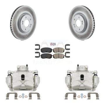 Front Disc Brake Caliper Coated Rotors And Ceramic Pad Kit For Hyundai Sonata Kia Optima KCG-100253N