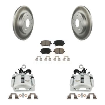 Rear Disc Brake Caliper Coated Rotors And Ceramic Pads Kit For Audi A4 Quattro KCG-100254C