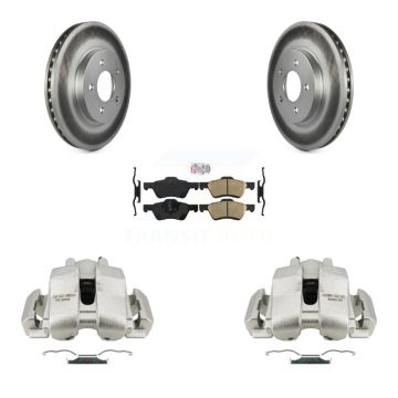 Front Disc Brake Caliper Coat Rotors And Ceramic Pad Kit For Ford Escape Mercury Mariner KCG-100254N