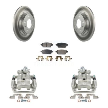 Rear Brake Caliper Coat Rotor Ceramic Pad Kit For Ford Fusion Mazda 6 Lincoln MKZ Zephyr KCG-100254T