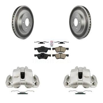 Front Disc Brake Caliper Coat Rotors Semi-Metallic Pad Kit For Ford Escape Mazda Tribute KCG-100255N