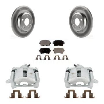 Rear Disc Brake Caliper Coated Rotor And Semi-Metallic Pad Kit For Audi Q5 A4 Quattro A5 KCG-100255P