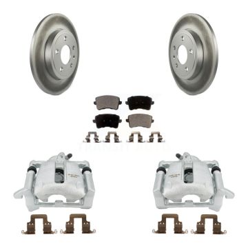 Rear Brake Caliper Coat Rotor Semi-Metallic Pad Kit For 2009 Audi A4 Quattro Sedan/Wagon KCG-100256P