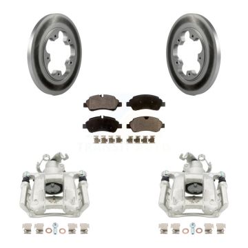 Rear Disc Brake Caliper Coat Rotor & Ceramic Pad Kit For Ford Transit-250 Transit-150 HD KCG-100256T