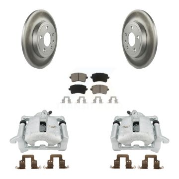 Rear Disc Brake Caliper Coat Rotors Ceramic Pad Kit For 2009 Audi A4 Quattro Sedan/Wagon KCG-100257C