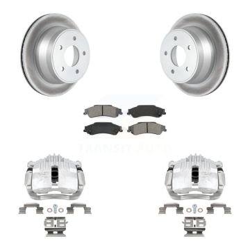 Rear Disc Brake Caliper Coated Rotors And Semi-Metallic Pads Kit For Chevrolet S10 KCG-100258S