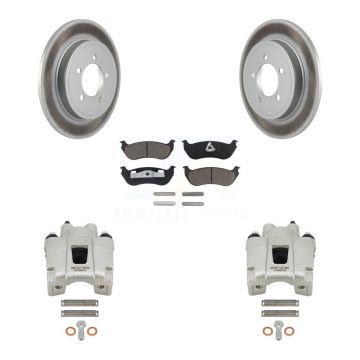 Rear Disc Brake Caliper Coat Rotor Ceramic Pad Kit For Ford Explorer Mercury Mountaineer KCG-100259C