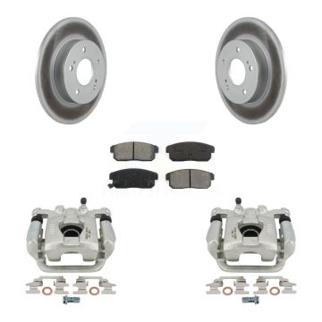 Rear Brake Caliper Coat Rotors & Semi-Metallic Pad Kit For 2003 Nissan Maxima From 01 03 KCG-100259S