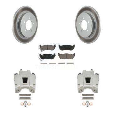 Rear Disc Brake Caliper Coat Rotors Ceramic Pad Kit For Ford Explorer Sport Trac Mercury KCG-100260C