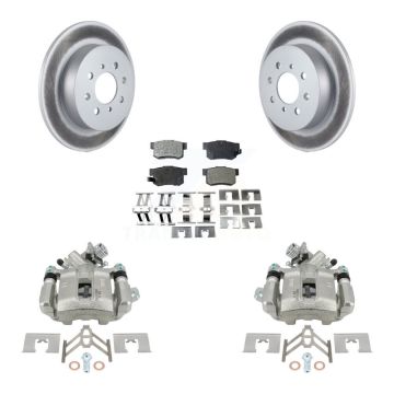 Rear Disc Brake Caliper Coated Rotors And Semi-Metallic Pad Kit For Honda Civic Acura EL KCG-100260P