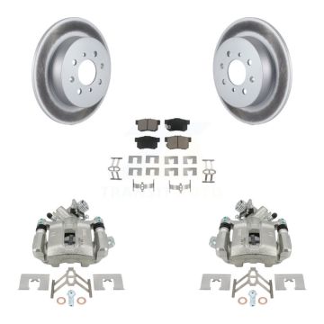 Rear Disc Brake Caliper Coated Rotors And Ceramic Pads Kit For Honda Civic Acura EL KCG-100261C