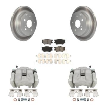 Rear Disc Brake Caliper Coated Rotors And Semi-Metallic Pads Kit For Toyota RAV4 KCG-100261S