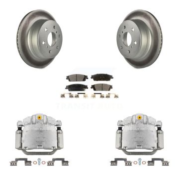 Rear Brake Caliper Coat Rotor Ceramic Pad Kit For GMC Chevrolet Sierra 1500 Silverado XL KCG-100262T