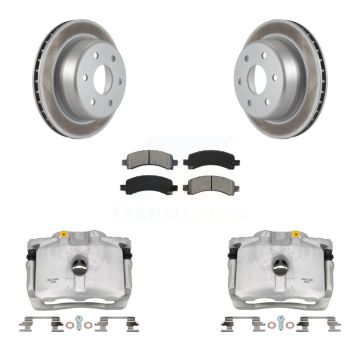 Rear Brake Caliper Coat Rotors Semi-Metallic Pad Kit For Chevrolet GMC Avalanche 1500 XL KCG-100263S