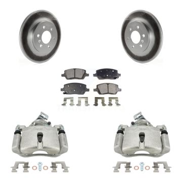 Rear Brake Caliper Coat Rotors Semi-Metallic Pad Kit For Pontiac Montana Chevrolet Buick KCG-100264P
