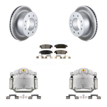 Rear Disc Brake Caliper Coated Rotors And Ceramic Pads Kit For Chevrolet Suburban KCG-100264T