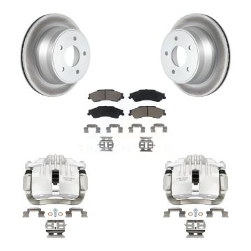 Rear Brake Caliper Coat Rotors Ceramic Pad Kit For Chevrolet GMC Blazer S10 Jimmy Sonoma KCG-100266C