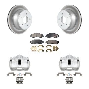 Rear Disc Brake Caliper Coated Rotors And Semi-Metallic Pads Kit For Chevrolet S10 KCG-100266P