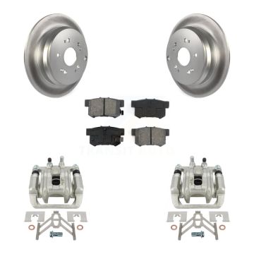 Rear Disc Brake Caliper Coated Rotors And Semi-Metallic Pads Kit For Acura RDX KCG-100266S