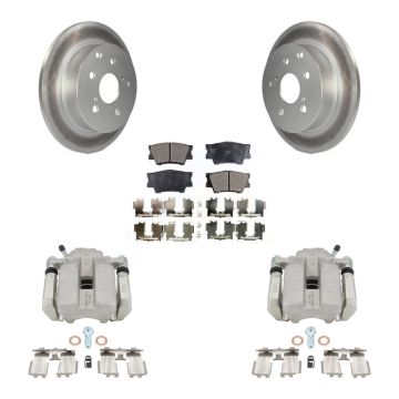 Rear Disc Brake Caliper Coated Rotors And Semi-Metallic Pads Kit For Toyota RAV4 KCG-100268P