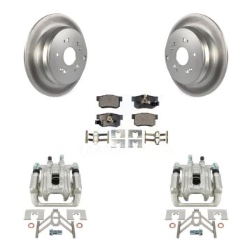 Rear Disc Brake Caliper Coated Rotors And Ceramic Pads Kit For 2005-2006 Honda CR-V KCG-100269T
