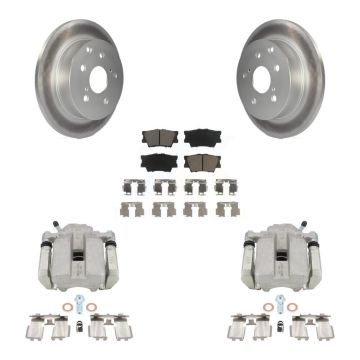 Rear Disc Brake Caliper Coated Rotors And Ceramic Pads Kit For Toyota RAV4 KCG-100270C