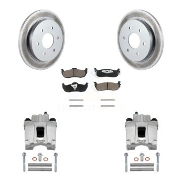 Rear Disc Brake Caliper Coat Rotor Ceramic Pad Kit For Nissan TITAN Armada INFINITI QX56 KCG-100271C