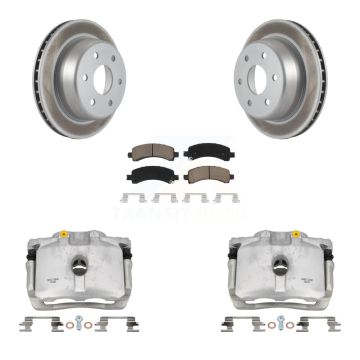 Rear Brake Caliper Coat Rotor & Ceramic Pad Kit For Chevrolet GMC Avalanche 1500 Express KCG-100272C