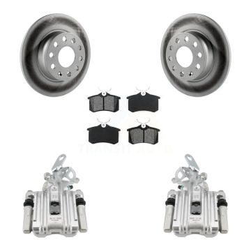 Rear Brake Caliper Coat Rotors Semi-Metallic Pad Kit For 2010-2013 Audi A3 DIESEL engine KCG-100273S