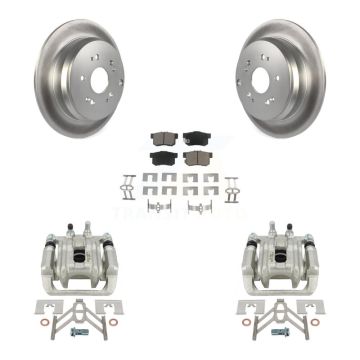 Rear Disc Brake Caliper Coated Rotors And Ceramic Pads Kit For Acura RDX KCG-100274C