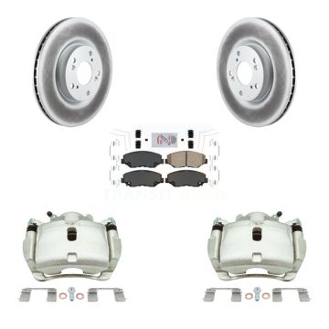 Front Disc Brake Caliper Coated Rotors And Ceramic Pads Kit For 2005-2006 Honda CR-V KCG-100274N