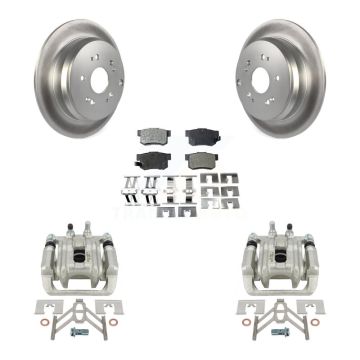 Rear Disc Brake Caliper Coated Rotors And Semi-Metallic Pads Kit For Acura RDX KCG-100274P