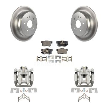Rear Disc Brake Caliper Coated Rotors And Semi-Metallic Pad Kit For Honda CR-V Acura RDX KCG-100275P