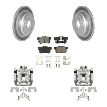 Rear Disc Brake Caliper Coat Rotor & Semi-Metallic Pad Kit For 2012-2015 Honda Crosstour KCG-100275S
